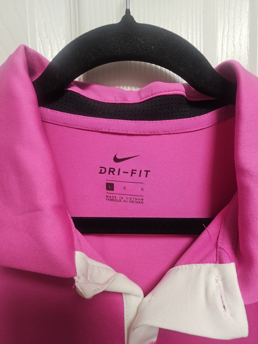 Nike Men’s Bright Pink Polo with White Trim - Picture 4 of 10